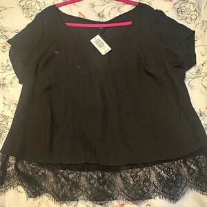 Torrid Black Blouse with Lace